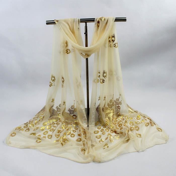 Foulard Femme Satin FAIRYGATE - 180x90cm - Imprimé Fleuri - Écharpe Legère Pour Tenue Élégante