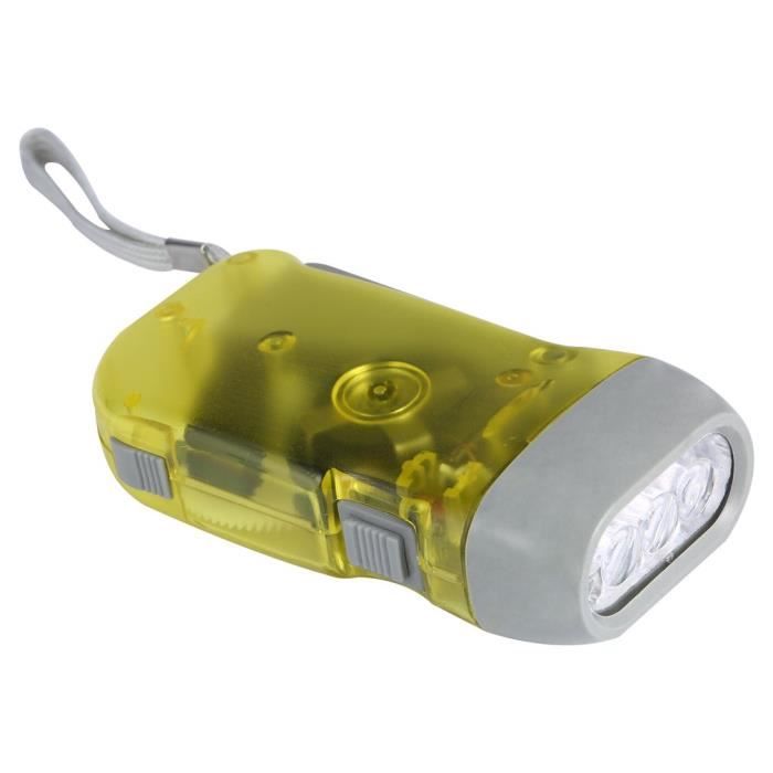 DIGIFLEX Lampe torche à manivelle – 3 LED dynamo pour camping, randonnée,  automne et survie – Pas besoin de piles, écologique et rechargeable