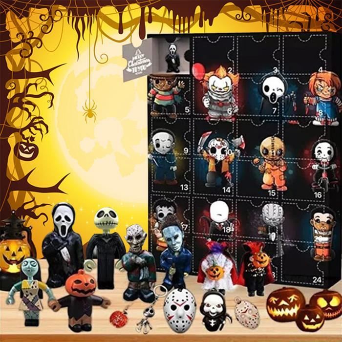 Calendrier De L'Avent Halloween 2025 – 24 Porte-clés Fantômes, Livre De Sorts Et Bain Moussant, Pour Trousse, Sac à Dos Et Cartable