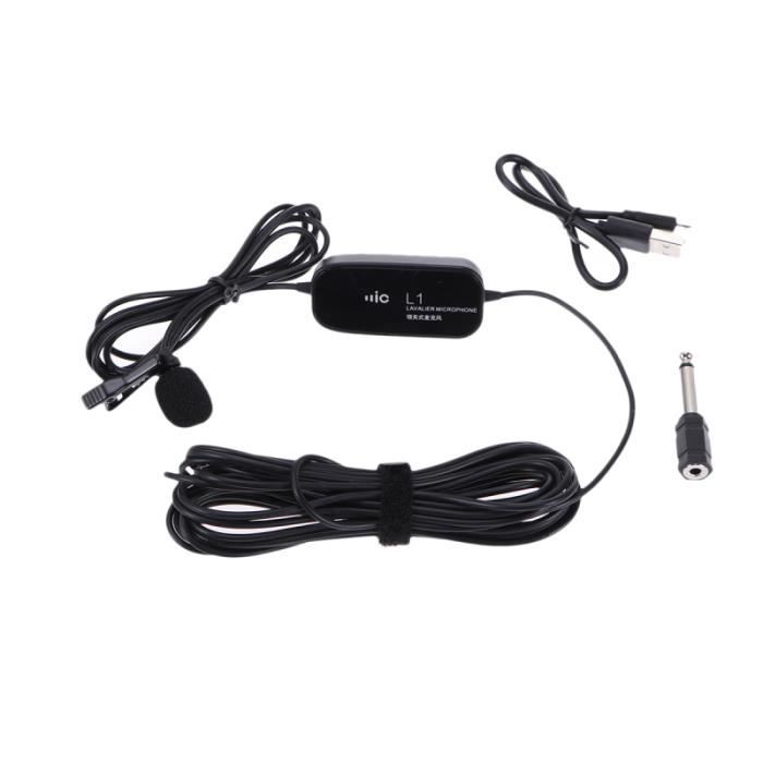 L1 Portable Clipon Lapel Lavalier Microphone Jack 3.5mm Mainslibres