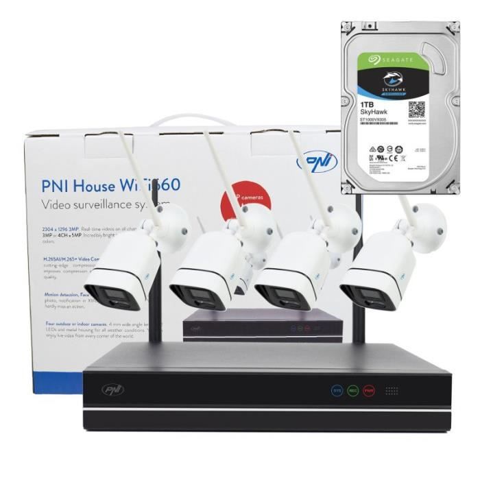 Videoüberwachungsset PNI House WiFi662 NVR Und 4 Kabellose 2MP Aussenkameras P24759274