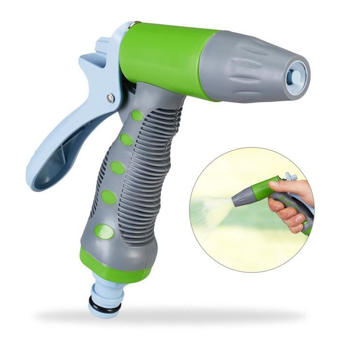 Relaxdays Hochdruck Gartenbrause - Verstellbarer Strahl Mit Dauerarretierung