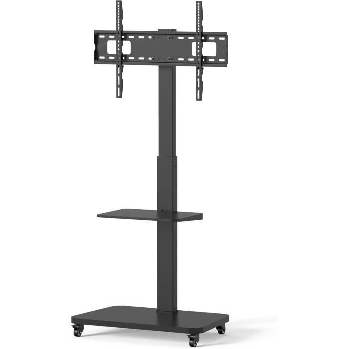 Support TV Pied BONTEC Pour Écrans 30 à 70" - Verre Trempé, Réglable Hauteur, Max 40 Kg
