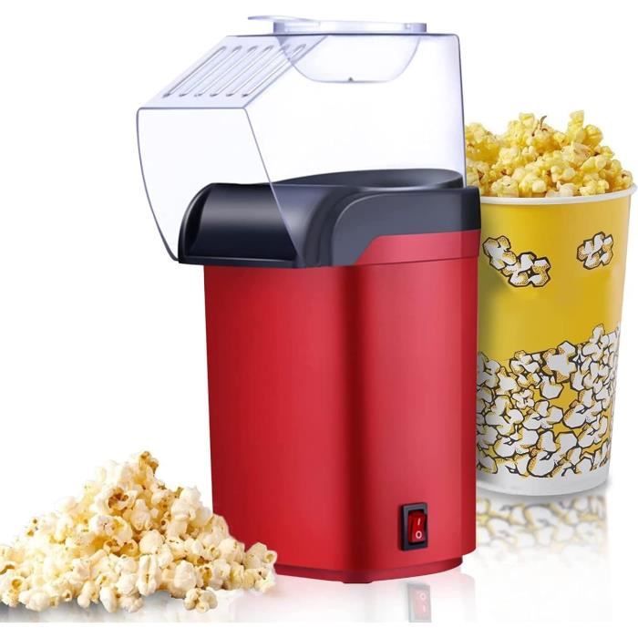 Machine à Popcorn Sans Huile 1200W - Popcorn à Air Chaud En 3 Min, Sain, Facile à Nettoyer, Pour Cinéma Maison