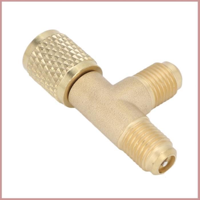 Adaptateur Pompe à Vide R22 - Laiton Doré - 3 Pièces Neuves En Coffret