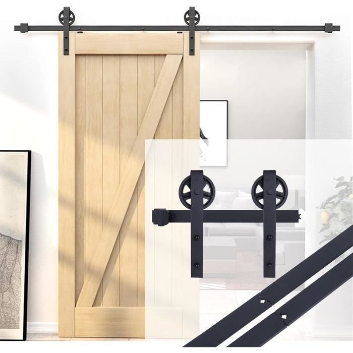 Kit Scorrevole Per Porte 120cm - Binario Per Armadi, Mobili TV, Porte A Soffitto - Foto 14