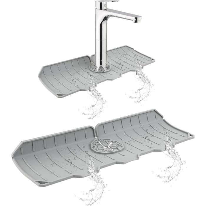 Tapis De Robinet En Silicone 3 En 1 - Protection Contre Les Éclaboussures Pour Évier - Lot De 2
