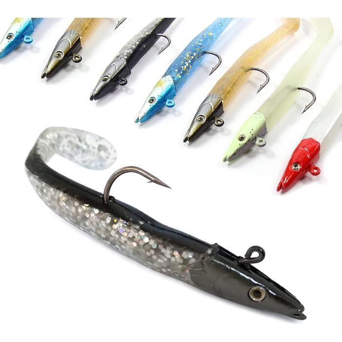 Croch Kit De Leurres Souples De Pêche – Poisson Nageur Avec Hameçons BKK/VMC Ultra-affûtés, 22 G, Yeux 3D, Pour Eau Douce Et Eau Salée