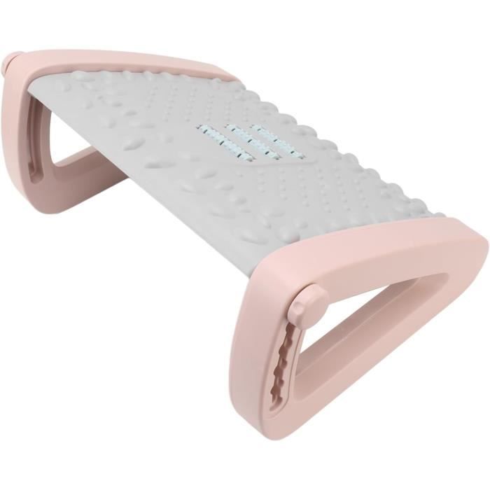 Repose-Pieds Sous Bureau 6 Hauteurs Réglables Avec Fonction Massage - Confortable Et Ergonomique (Rose)
