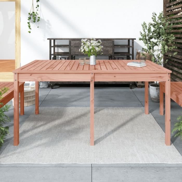"sale 2024" table de jardin - jms - 159,5x82,5x76 cm bois massif de douglas 82,82,kg