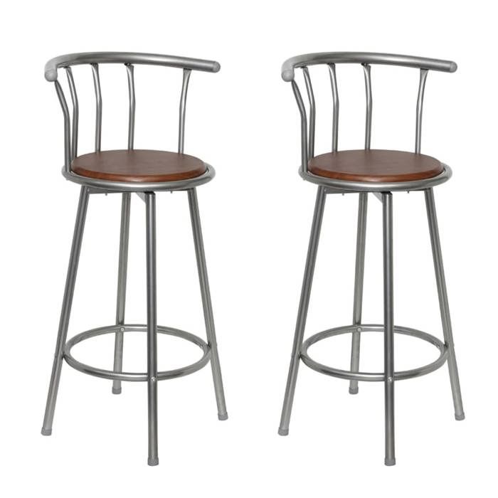vidaXL Lot de 2 Tabourets de Bar Chaise de Pub Siège de Bistrot Meuble de Salle à Manger Cuisine Salon Maison Intérieur 60560