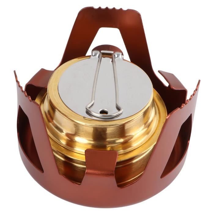 ZAWELIYO 2 Pièces Mini Réchaud à Alcool Camping - 6x3.4x1cm Coupe-Vent Portable, Acier Inoxydable Pour Pique-Nique Randonnée