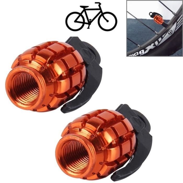 Bouchon de valve Vélo 2 PCS Grenade universelle en forme pneu bicyclette  Caps Orange - Cdiscount Auto