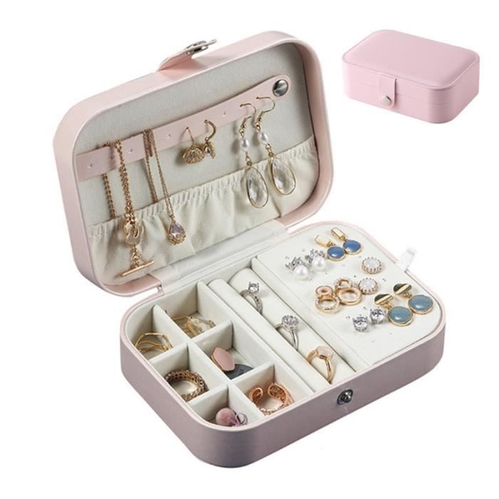 Rouleau De Rangement Bijoux En Cuir Suédé Cabilock - Pochette Voyage Pour Boucles D'Oreilles, Colliers Et Bracelets Bleu