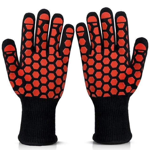 GANT DE CHANTIER,Black-L--gants De Barbecue, Résistants Aux Hautes Températures, Résistants Au