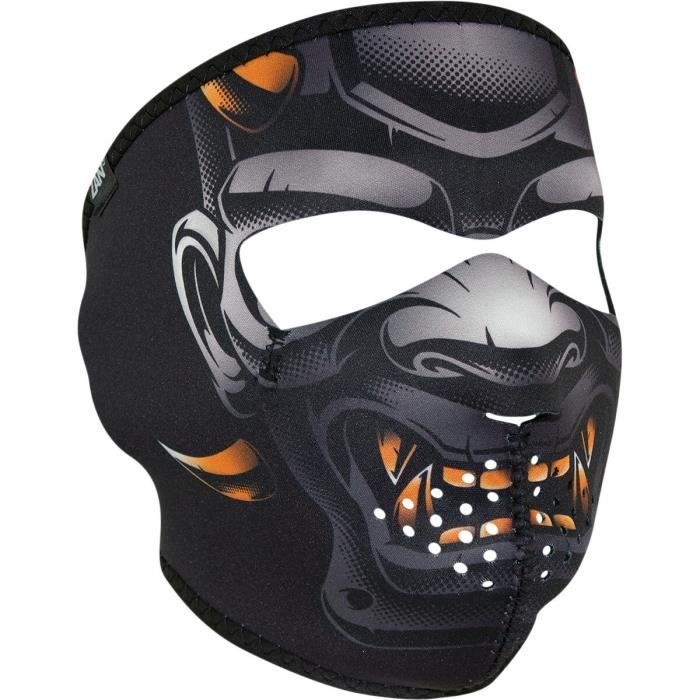 Cagoule moto facial Zan Headgear horned demon - noir/orange - TU