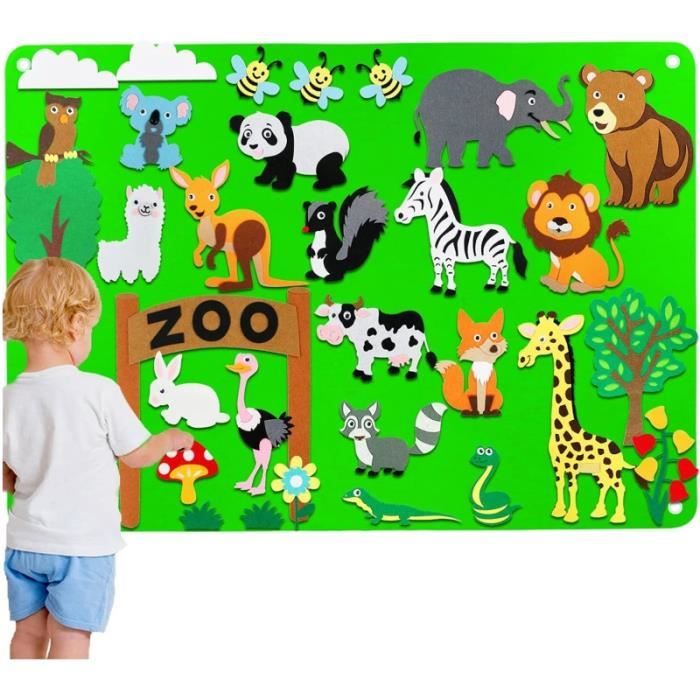 Tableau En Feutre 105x75 Cm – Storyboard Interactif Avec 2 Crochets, Jouet éducatif Pour Enfants Dès 3 Ans