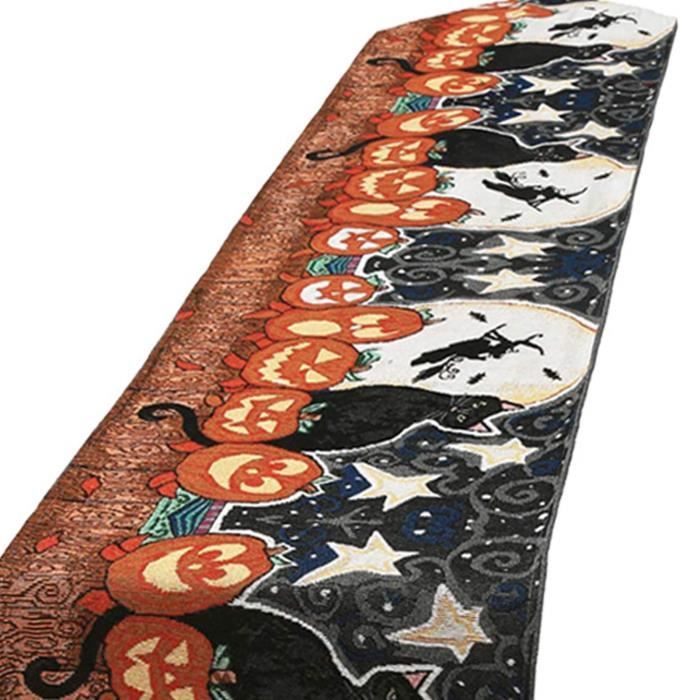 Artoid Mode Chemin De Table D'Halloween - Noir - Lavable - Décoration De Table De Cuisine, Table à Manger En Intérieur, Décor De Fête/vacances - 40 X 100 Cm