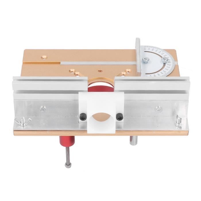 Support De Rainure De Fraisage 4 En 1, Plaque D'insertion De Table De Routeur En Alliage D'aluminium Pour Le Travail Du Bois, Outil De Modèle D'armoire Réglable, Machine De Coupe De Planche