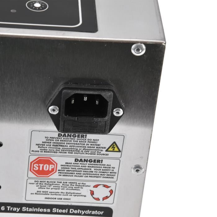 Déshydrateur Alimentaire Professionnel Biolomix 400W 6 Plateaux Inox écran Tactile LCD - Neuf