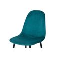 Chaises - Chaise en velours et pieds métal - Bleu canard - L 53 x l 44 x H 88 cm-1