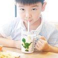 Tasse à lait pour enfants avec paille, verre transparent 400 ml Apprendre à boire une tasse de formateur, une jolie tasse pour-1