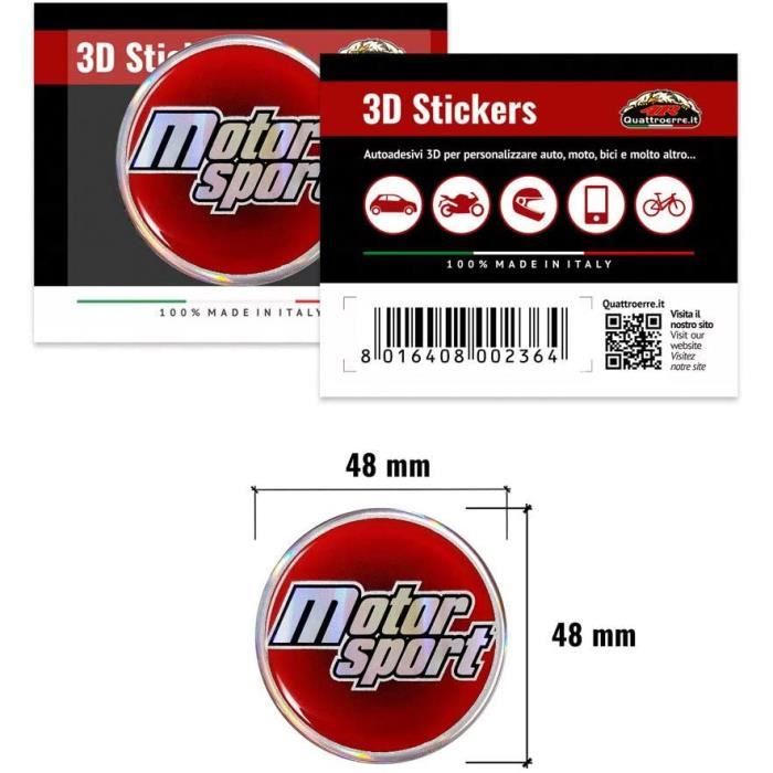 Fiat Lot 4 Autocollants Officiels Logos Rouges Relief 48 Mm - Chromé Laqué, Garantie Authentique