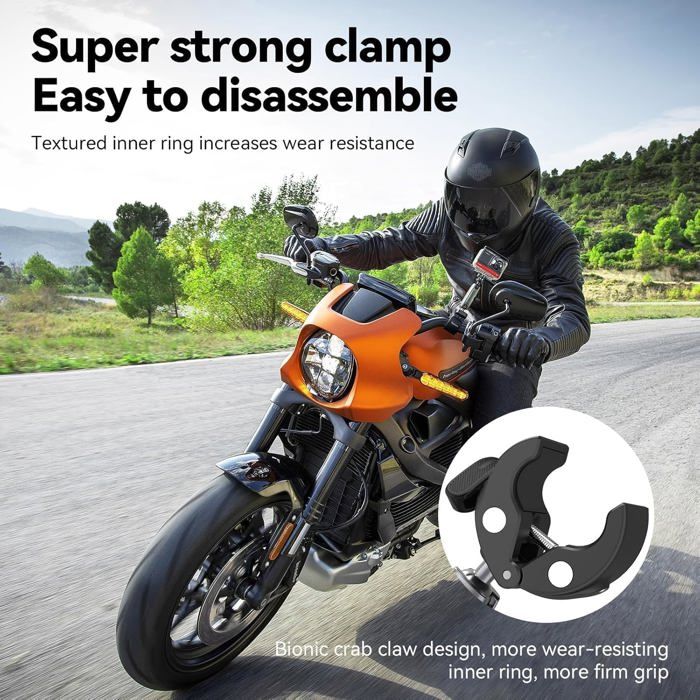 RATSTONE Support Camera,Accessoire pour insta360 x4,pour Camera 360 Moto,Support Moto,Rotation à 360 degrés,Kit Moto pour insta360 x4,X3,X2,Fixation à
