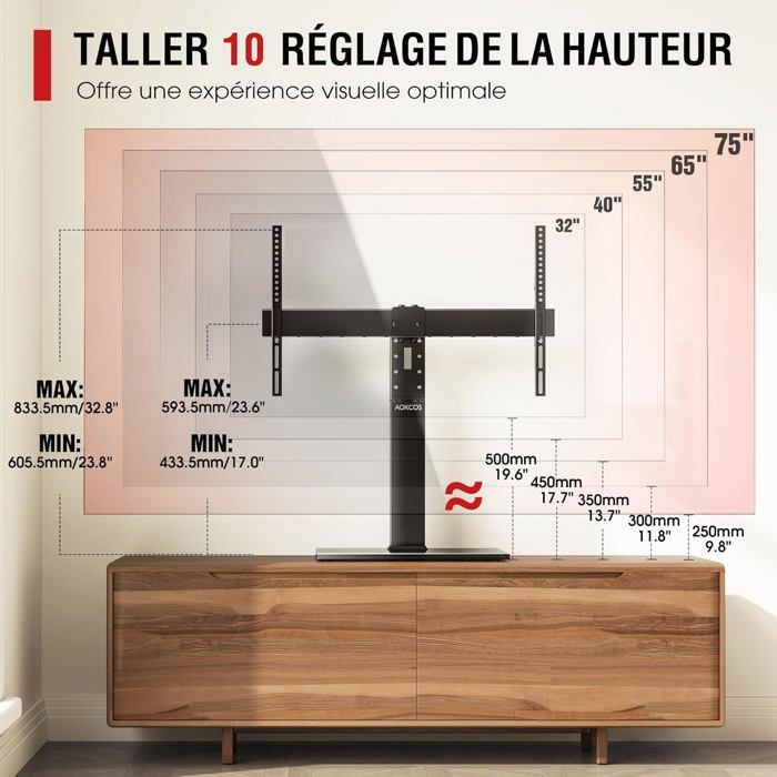 Support Tv Sur Pied Pour Tv De 32-75 Pouces - Pied Tv Universel ...