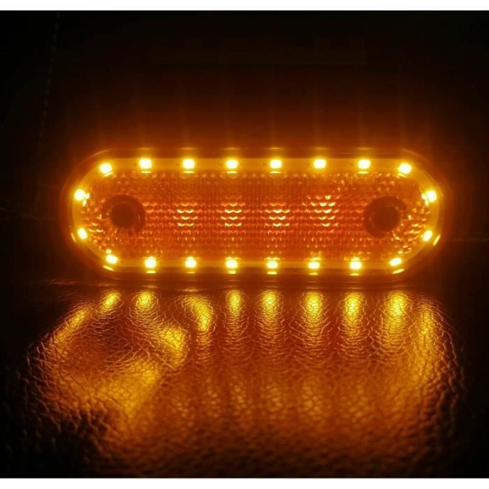 Lot De 10 Feux De Gabarit Latéraux à LED Ambrés Pour Remorque, Camion, Camping-car, 4 LED, 12 V 24 V~p139780680