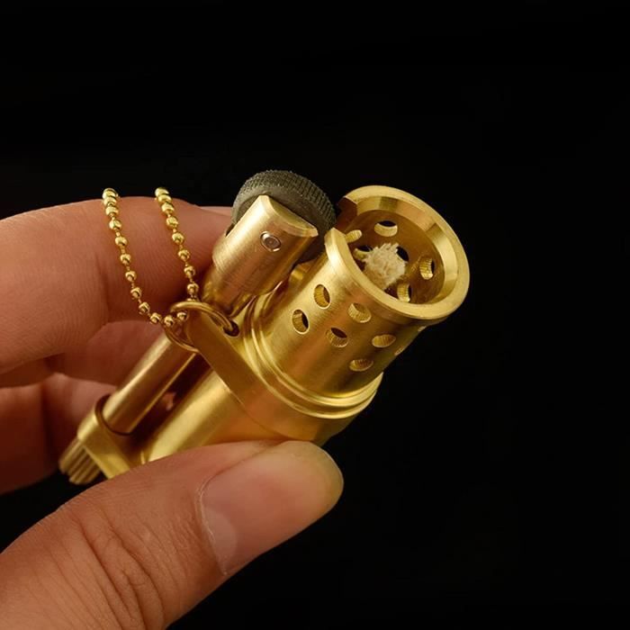 Briquet à Kérosène Rétro En Laiton - Puits à Pression, Créatif, Doré, Neuf