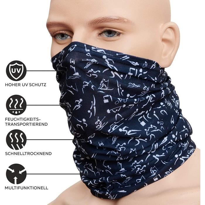 Cache-cou Multifonction Homme/femme - Coupe-vent, Respirant, Pour Moto, Ski, Running, Plein Air