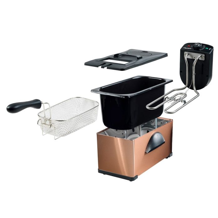 Friteuse Familiale Bestron 4L - 3 Paniers (1.5kg + 2x750g) - Zone Froide - 2000W - Inox