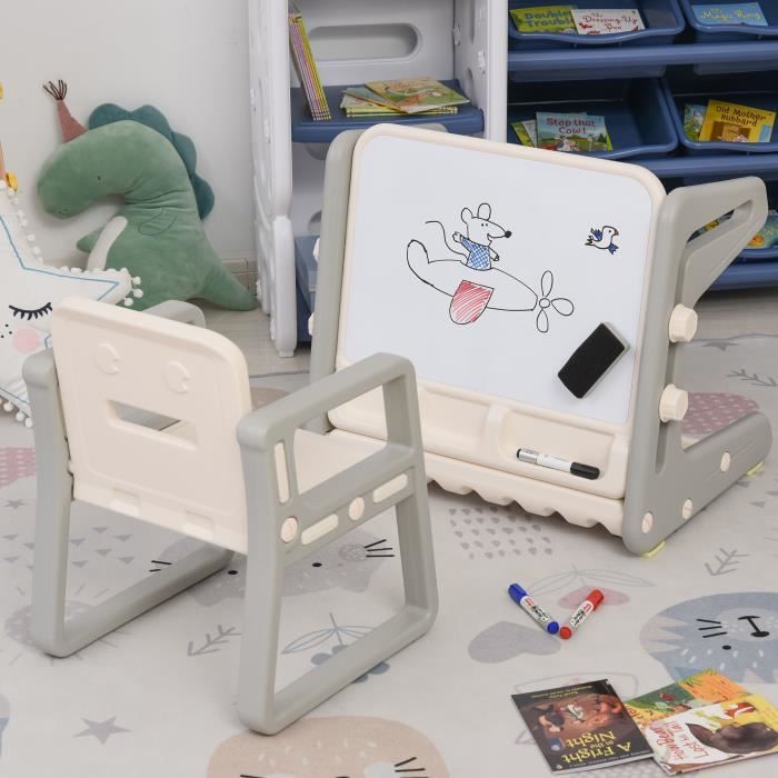 Bureau et chaise enfant 2-6 ans - Blanc