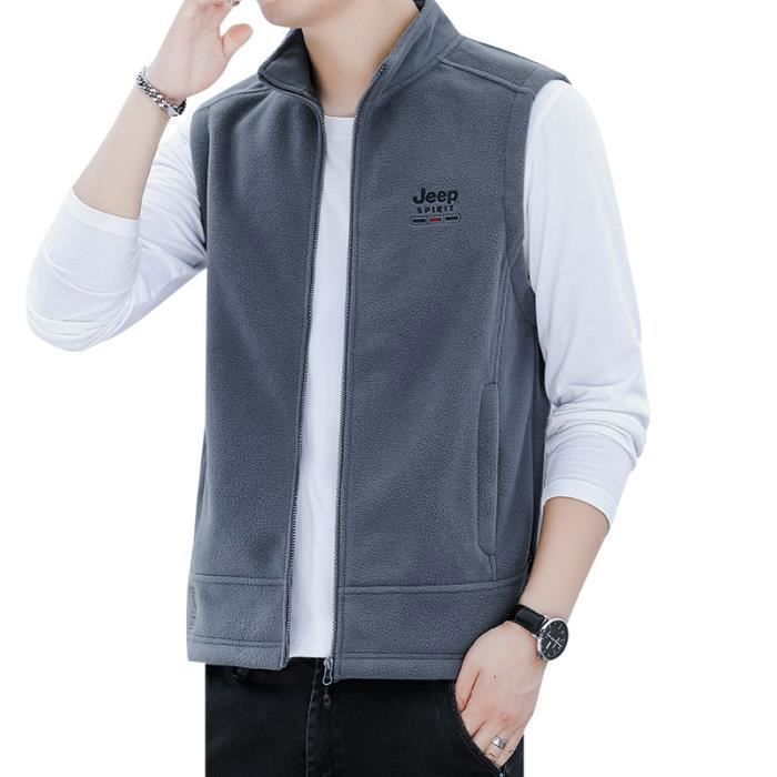 Gilet Capuche Homme En Tricot Doublé Polaire Cardigan Zippe Epais Automne Hiver Confortable - Gris clair Gris clair - Prêt-à-Porter