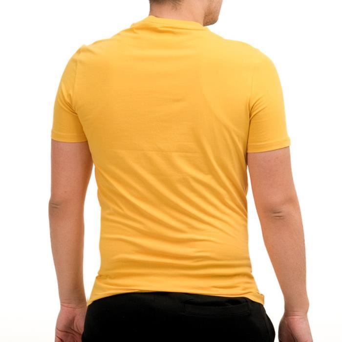 T shirt Jaune Homme Guess Blurri