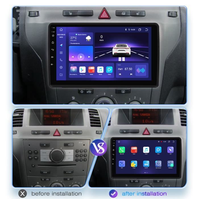2+32G Android 11 Autoradio pour Opel Astra H Zafira B 2005-2014 avec  Carplay Android Auto sans Fil, 9 '' Écran Tactile Autoradio Bluetooth avec  Lien Miroir WiFi GPS SWC FM RDS EQ +