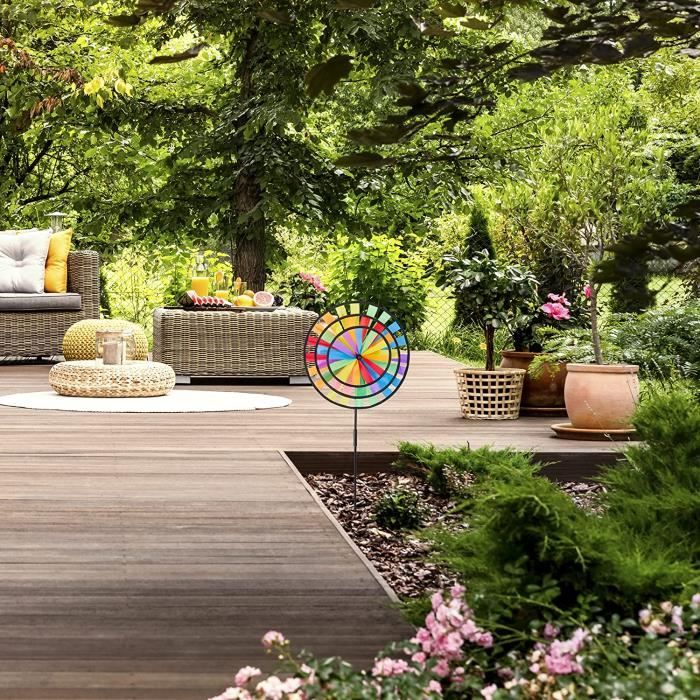 Relaxdays Moulin à Vent Coccinelle - Carillon De Jardin 85 Cm, Vélo Jouet, Décoration Extérieure Balcon Terrasse