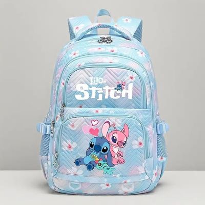 Sac à Dos Scolaire Pour Filles Motif Stitch - Durable Et Spacieux - Idéal Dès 10 Ans - Bretelles Réglables Et Confortables