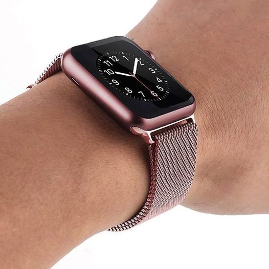 RKINC pour bracelet Apple Watch, Bracelet milanais en acier inoxydable avec  verrou magnétique pour Apple Watch 38/40 MM (Or Rose) Or Rose, -  Achat/vente bracelet de montre Rose - Cdiscount