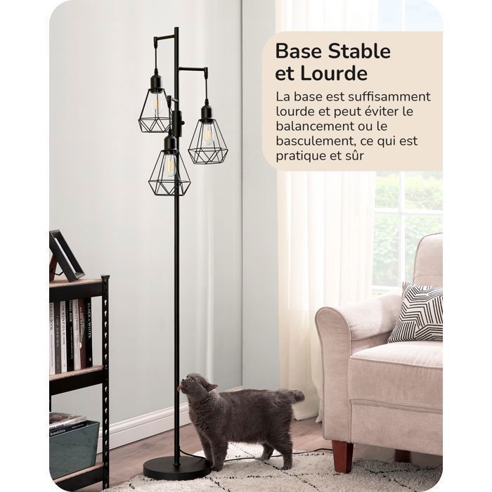 Lampadaire sur Pied Salon 165cm avec Abat-jour Lampadaire moderne pour Salon Chambre Bureau Noir Lampadaire sur Pied Salon 165cm avec Abat-jour Lampadaire moderne pour Salon Chambre Bureau Noir