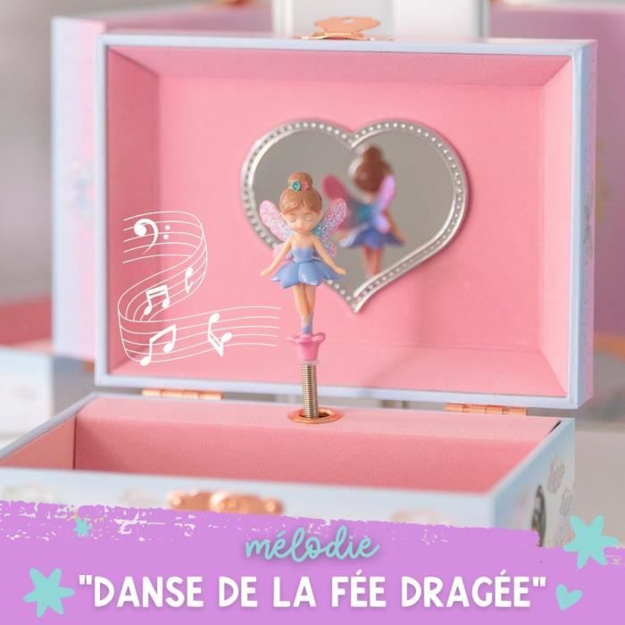 Boîte à Musique Ballerine MEIYAXINWIN | Avec Miroir Et Coquillages | Mélodie | Cadeau Fille | Rose