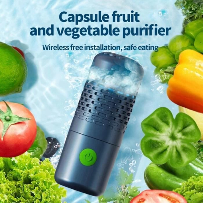 Nettoyeur à ultrasons,Purificateur d'aliments Portable sans fil, Machine à  laver les fruits et légumes, en forme de - Bleu[F86429] - Cdiscount  Electroménager