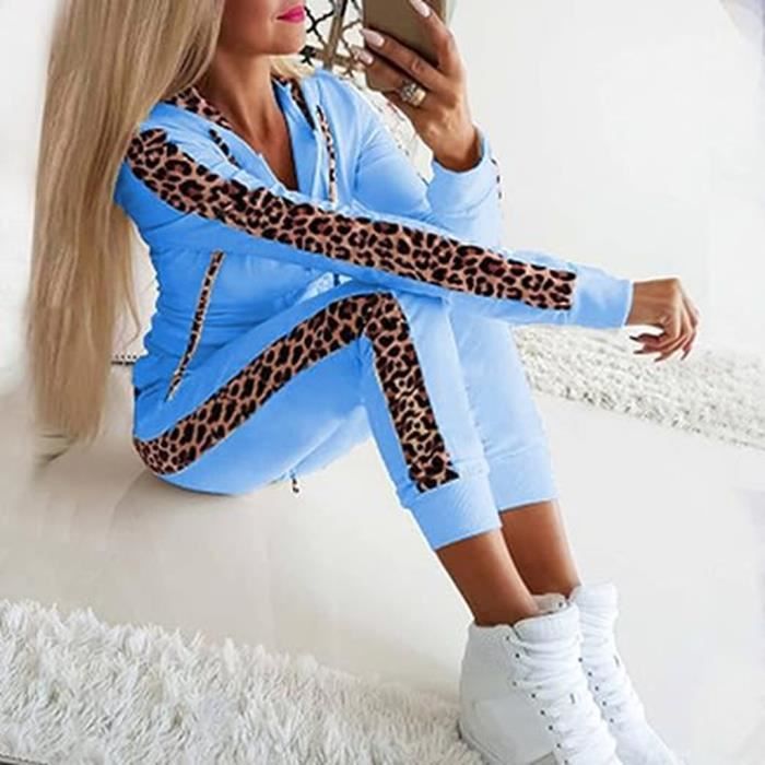 Femme Surv tement Ensembles Imprim es L opard Tenues Pull