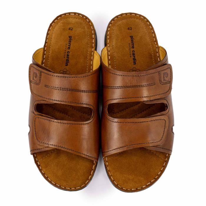 Sandale Homme PIERRE CARDIN Cuir Marron Taille 40 46 Marron