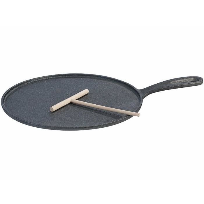 Crepiere Inox Poêle à Crêpes En Fonte 28cm Rosenstein & Söhne - Pour Induction Et Barbecue Poele Fonte