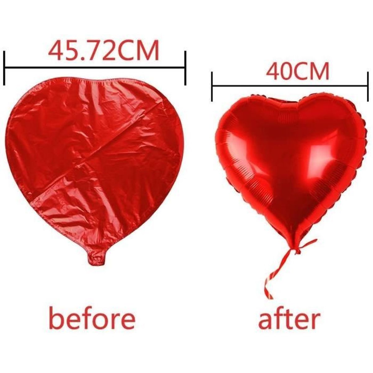 DAZAKA Ballon Coeur Rouge 20 Pièces Taille 45 cm, Ballon Gonflable Hélium  en Forme de Coeur