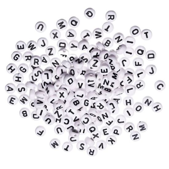 200 Pcs Perles Acrylique Coloré Charme Alphabet Lettre Perle DIY Bijoux