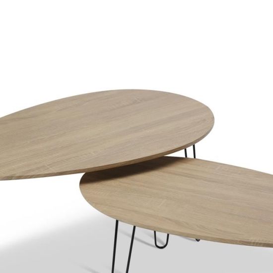 Idmarket Table Basse Vintage Noemi Bois Pied Epingle Ameublement