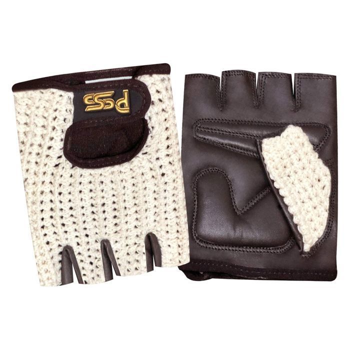 Mitaines Gants Cuir Vélo Sans Doigts – Homme Femme – Cuir Véritable + Filet Respirant – Tactiles, Rembourrés – Été Et Mi-Saison Noir/Marron/Camel